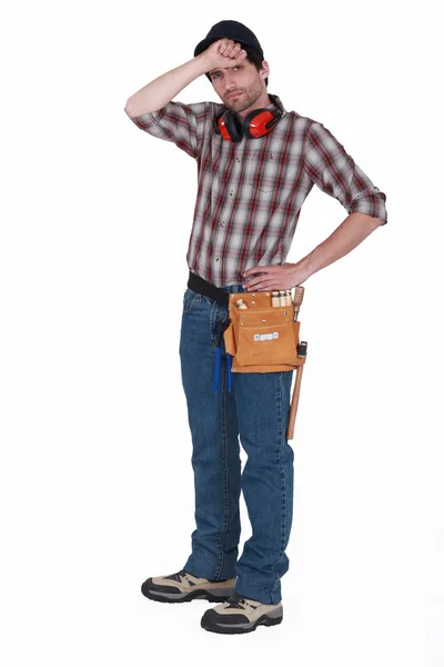 Tired builder — Stock Photo, Image