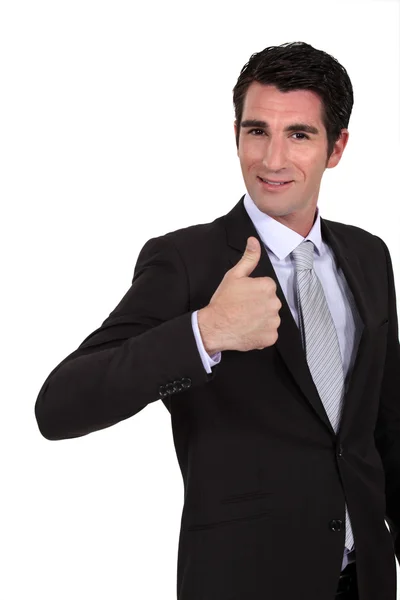 Smart architect with thumb up — Stock Photo, Image