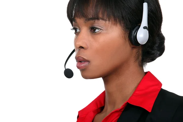 Ett call center agent — Stockfoto