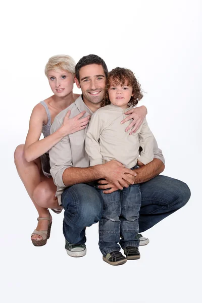 Two parents and their 5 years old son — Stock Photo, Image