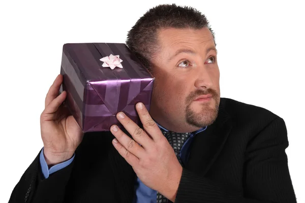Curious man gift pack — Stock Photo, Image