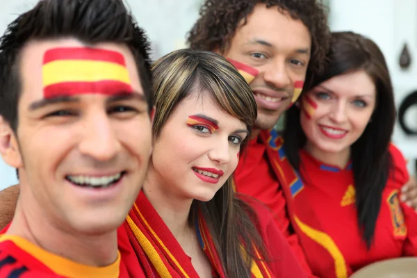 Spanish soccer supporters — Stock Photo, Image