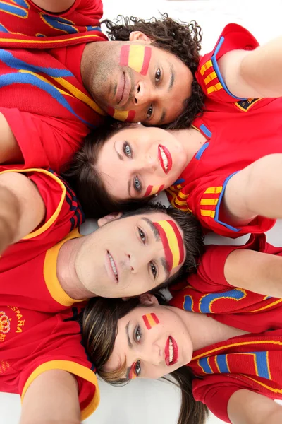 Spanish football fans — Stock Photo, Image