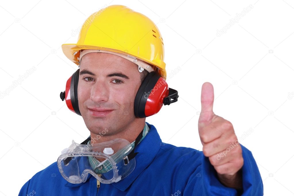 Man wearing safety goggles — Stock Photo © photography33 10192758