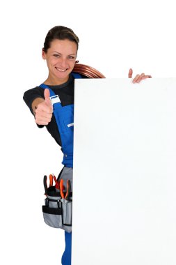 Artisan with poster clipart