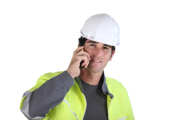 Foreman with a phone — Stock Photo, Image