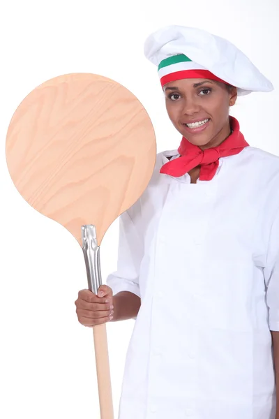 Smiling pizza chef — Stock Photo, Image