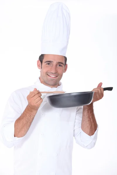 Chef está cozinhando — Fotografia de Stock