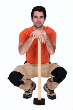 Craftsman with mace clipart