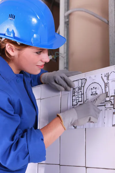 Electrical installation drawing — Stock Photo, Image