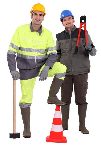 Bir takım inşaat işçileri portresi — Stok fotoğraf