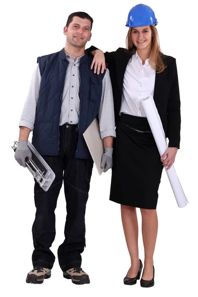 Tiler and an architect — Stock Photo, Image