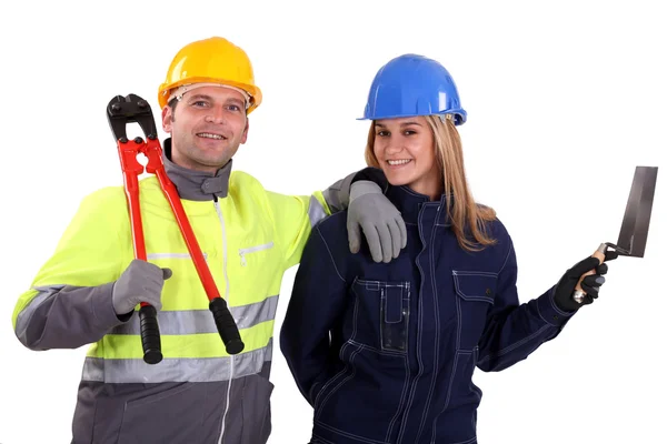Erkek ve kadın işçiler — Stok fotoğraf
