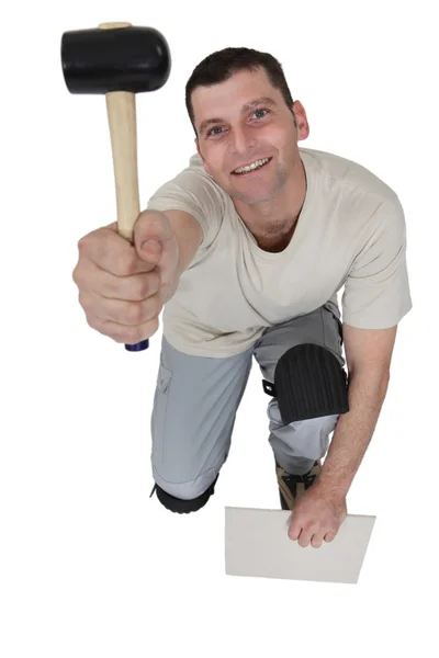 Worman with a tool — Stock Photo, Image