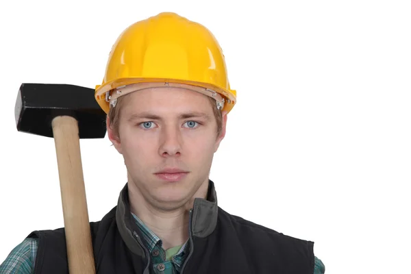 Trabajador con un martillo — Foto de Stock