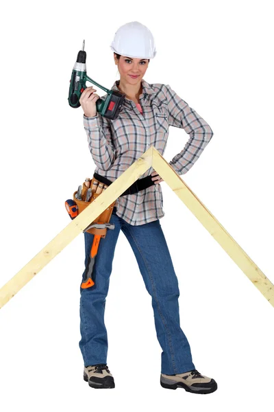 Carpinteiro feminino — Fotografia de Stock