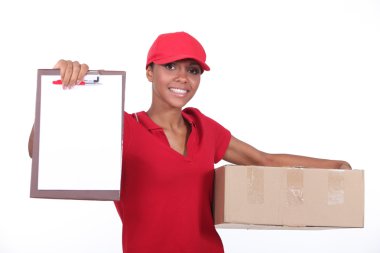 Delivery woman. clipart