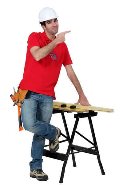 Carpenter giving directions. — Stock Photo, Image