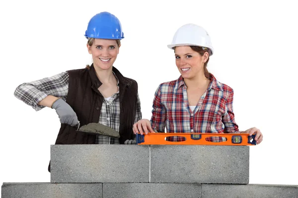 Female bricklayers — Stock Photo, Image