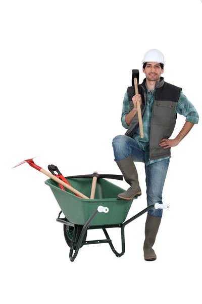 Portrait of handsome bricklayer — Stock Photo, Image