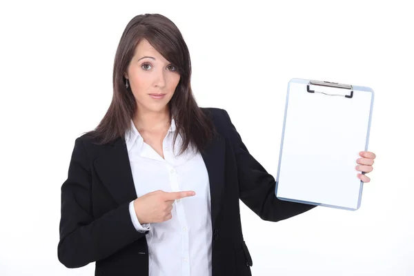 Portrait of a businesswoman with file — Stock Photo, Image