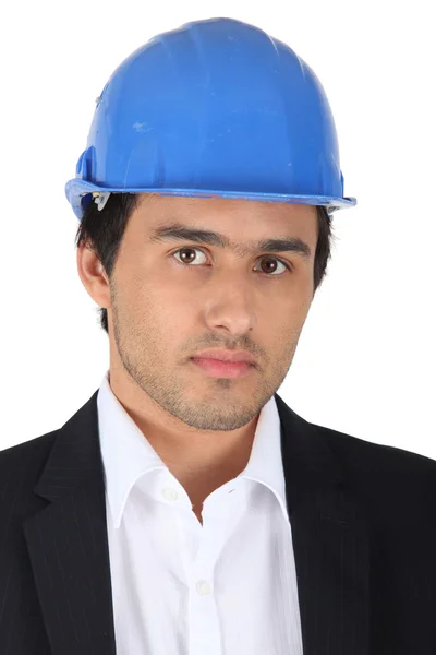 Zakenman dragen van een helm — Stockfoto