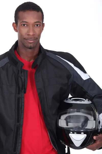 오토바이 헬멧을 쓴 남자 — 스톡 사진