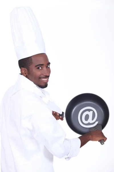 Pan ve iz aşçı — Stok fotoğraf