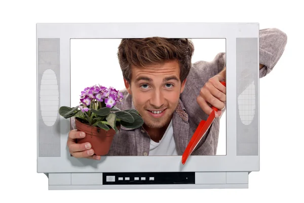 Imagen conceptual que muestra programas de televisión de jardinería — Foto de Stock
