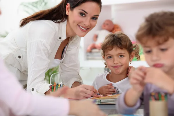 Young children in classroom Royalty Free Stock Images