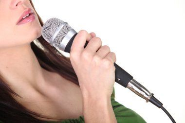 Woman singing clipart