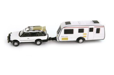 Caravan attached to 4x4 clipart