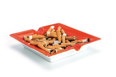 Cigarette butts in an ashtray clipart