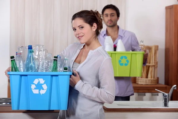 Переробки пластикових пляшок — стокове фото