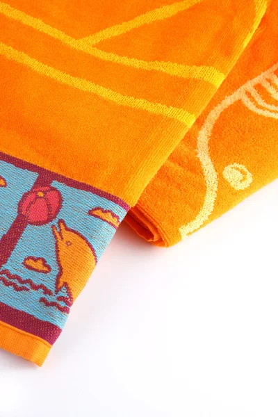 Orange beach towel — Stock Photo, Image