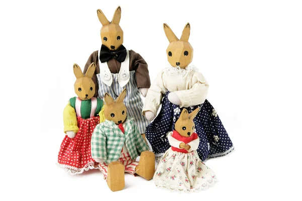 Zabawki królik rodziny — Zdjęcie stockowe