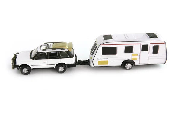Caravan attached to 4x4 — Stock Photo, Image