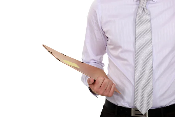 Businessman holding a document — Stock Photo, Image