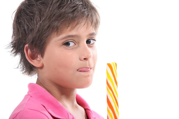 Child with a giant sweet — Stock Photo, Image