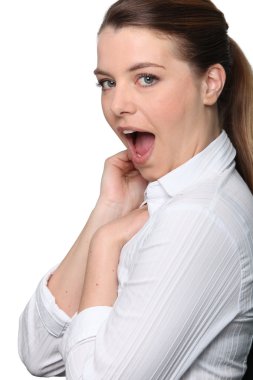 Woman yawning clipart