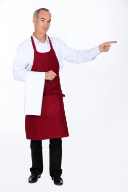 Waiter pointing clipart