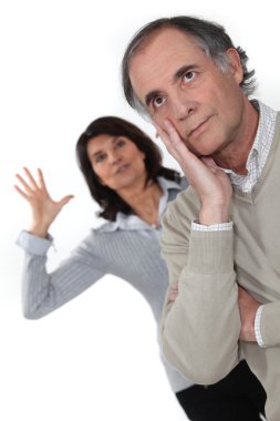 Couple having a disagreement clipart