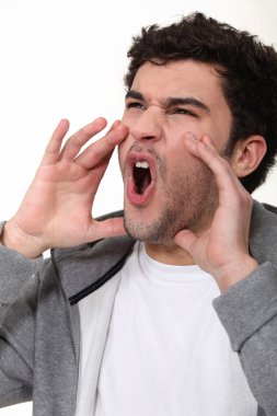 Man shouting clipart