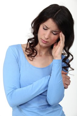 Woman with headache clipart