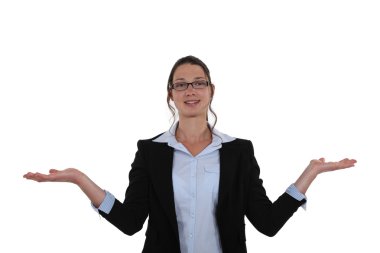 Businesswoman lost for words clipart