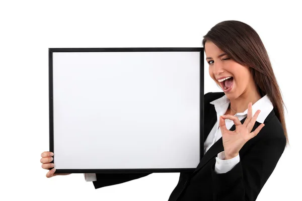 stock image Brunette woman with black frame