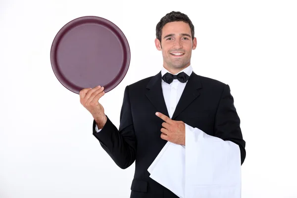 Офіціант зі своїм лотком — стокове фото