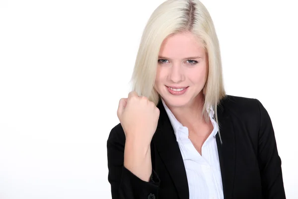 Jonge blonde zakenvrouw — Stockfoto