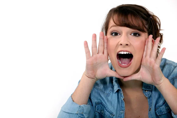 Woman shouting — Stock Photo, Image