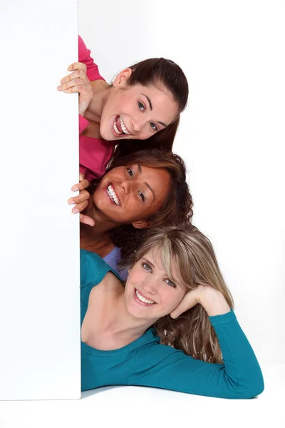 3 여자 친구 함께 포즈 — 스톡 사진